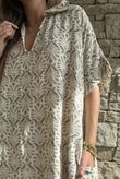 Royal Palm Pillow Cotton Dress Natural 